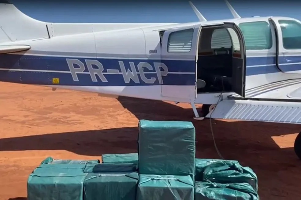 Foto: Divulgação/Aeronave carregada com drogas em Jales